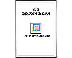 Fotolijst A3 - 29,7x42 cm - Zwart Mat - Kunststof - Nancy