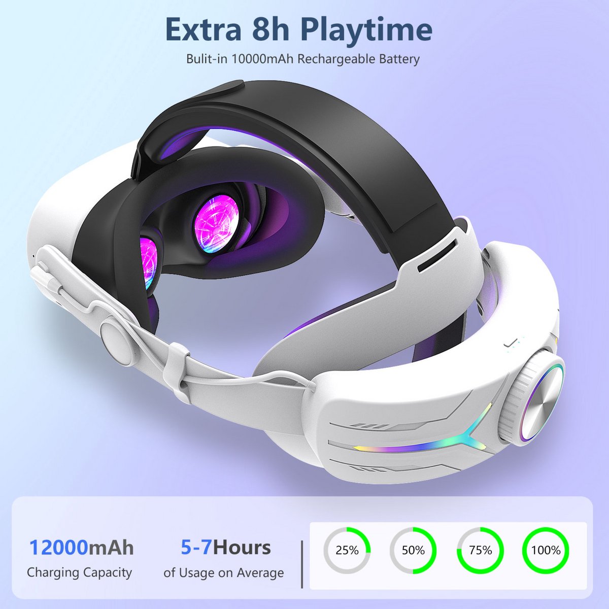 Hoofdband Elite Strap - 12000 mAh Batterij thumbnail 2