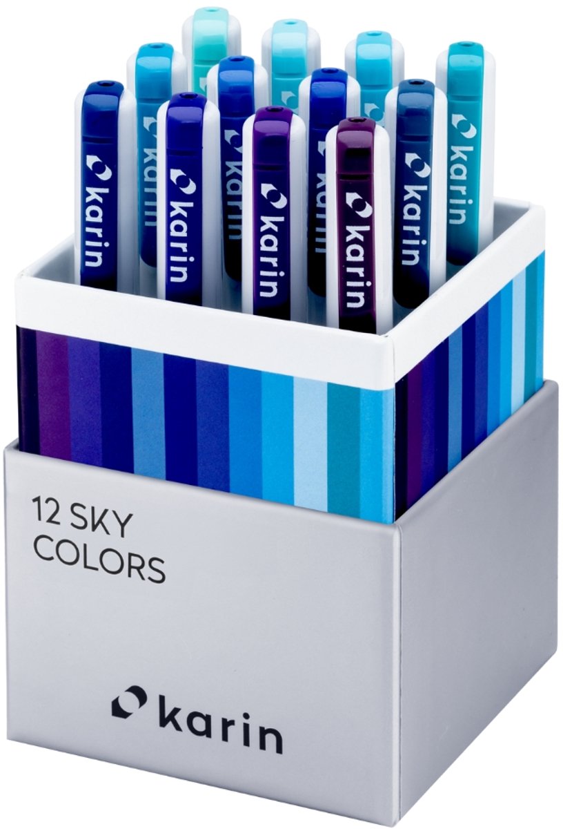 Karin Realbrush PRO Aquarelmarkers Set 12 kleuren Sky