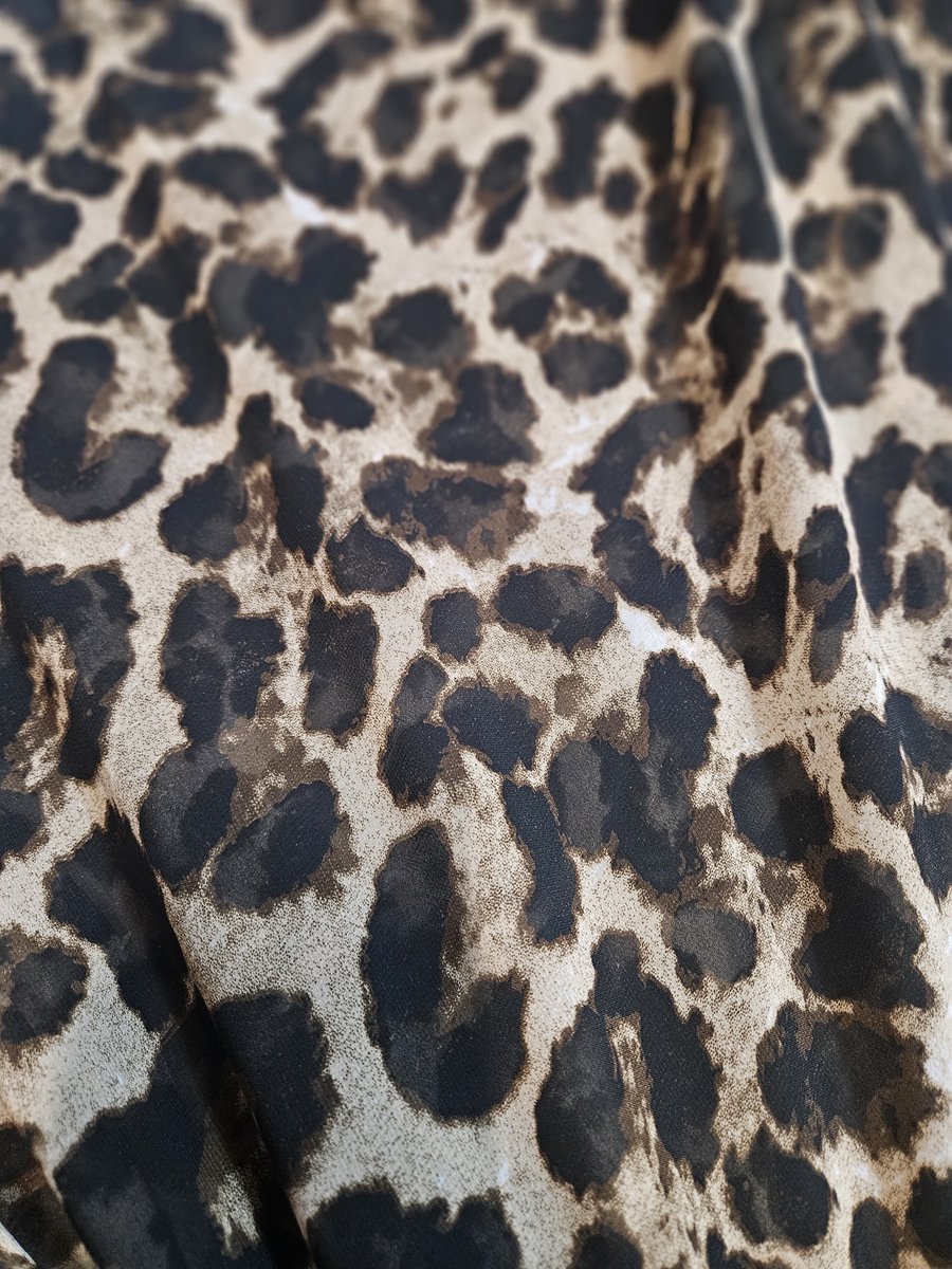 BNDGx® - Chiffon - 1 meter - doorzichtig fijn zeer licht bruin panterprint