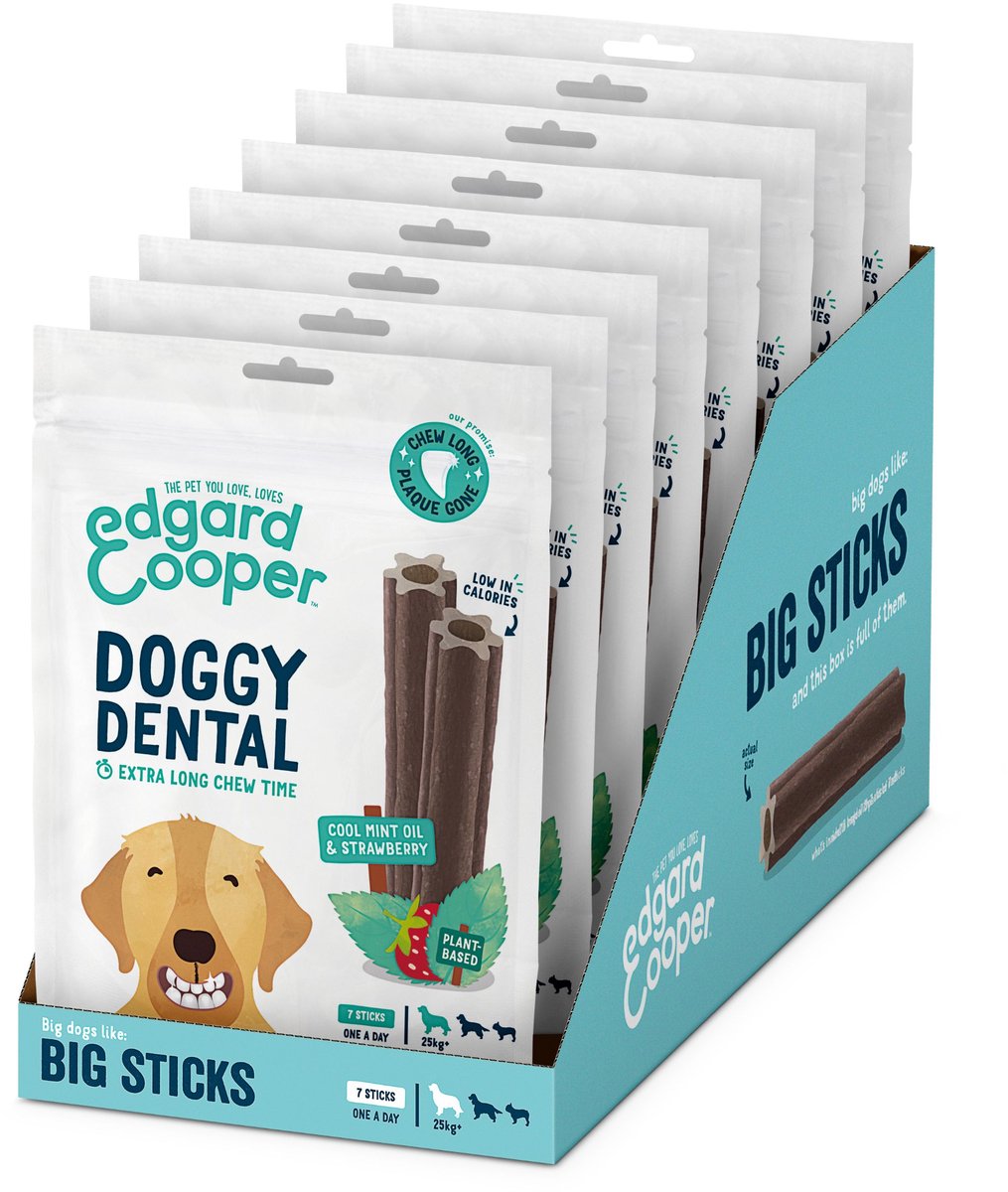 Edgard & Cooper Doggy Dental Aardbei&Munt - Hondensnacks - 8 x L