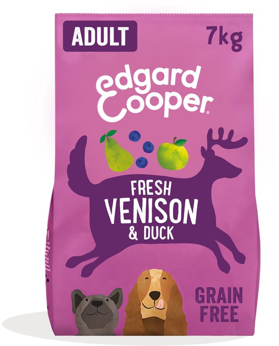 Edgard & Cooper Delicious Venison Adult Hert&Eend&Appel - Hondenvoer - 7 kg Graanvrij