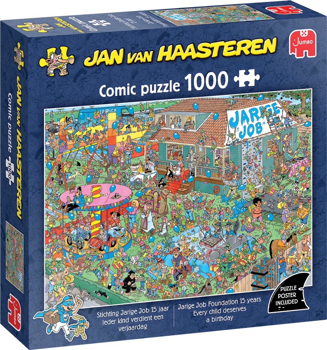Jan van Haasteren - Stichting Jarige Job 15 jaar - Ieder kind verdient een verjaardag - 1000 stukjes puzzel - Legpuzzel - Speciale editie — afbeelding 2