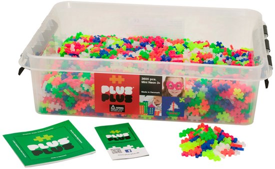 Plus-Plus bouwstenen Neon - 3600 stuks creatief constructiespeelgoed.