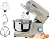KitchenBrothers Keukenrobot - Keukenrobot - 6,2L - Mixer met Mengkom - Keukenmixer - 2000W - Champagne
