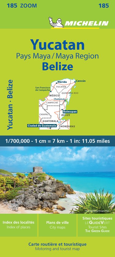 Michelin Zoom 185 Wegenkaart Yucatan en Maya Regio