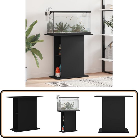 Foto: Vidaxl aquariumstandaard 75x36x72 5 cm zwart aquarium standaard aquarium kast houten aquarium standaard aquarium furniture vis aquarium