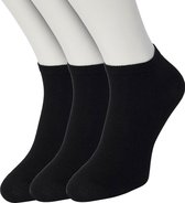 Bonnie Doon Sneakersokken Heren Zwart maat 40/46 - 3 paar - Basis Korte Sokken - Gladde Naden - Enkel Sokken - Uitstekend Draagcomfort - Enkelsokken - Sneaker Sokken - 3-pack - Multipack - Effen - Black - OL8120013.101