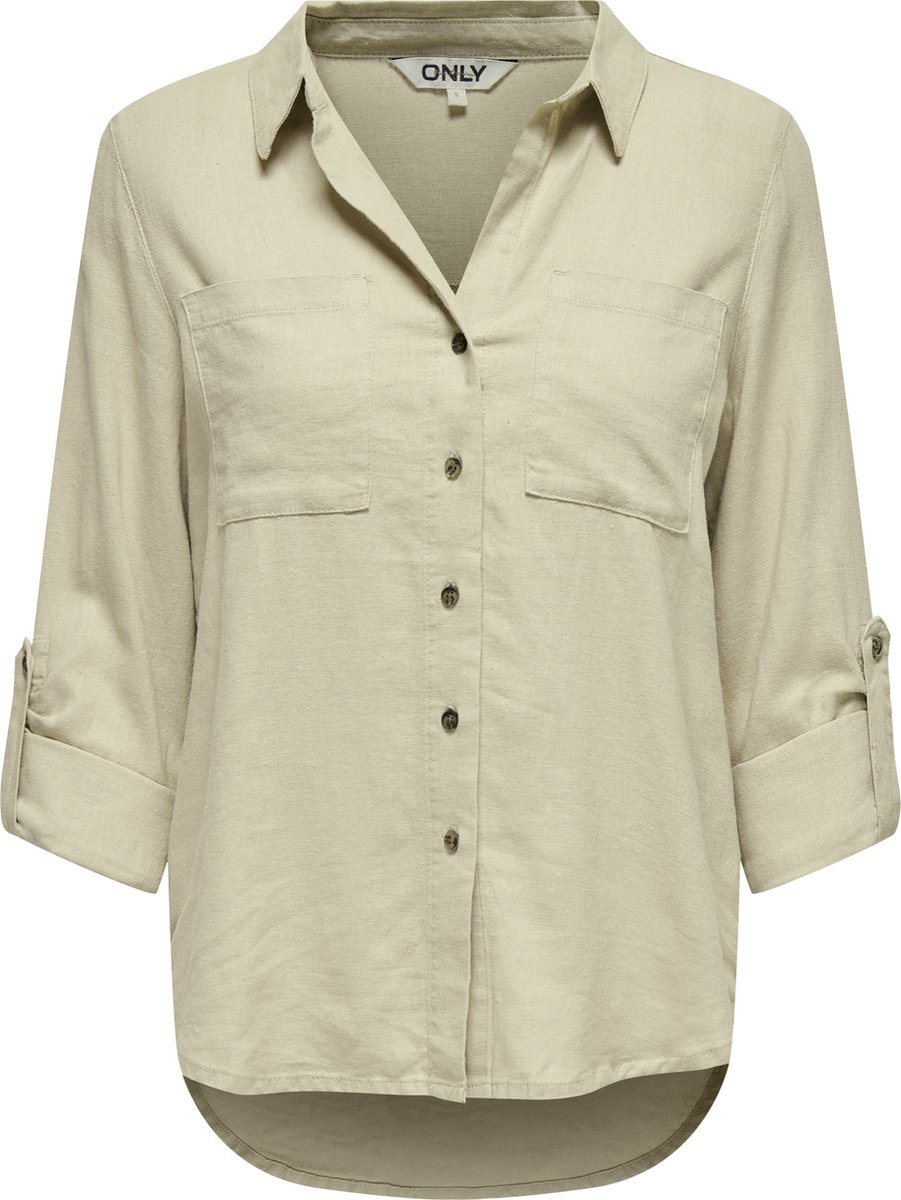 ONLY - ONLYASMIN-CARO L/S LINEN SHIRT PNT NOOS - Dames - Blouses