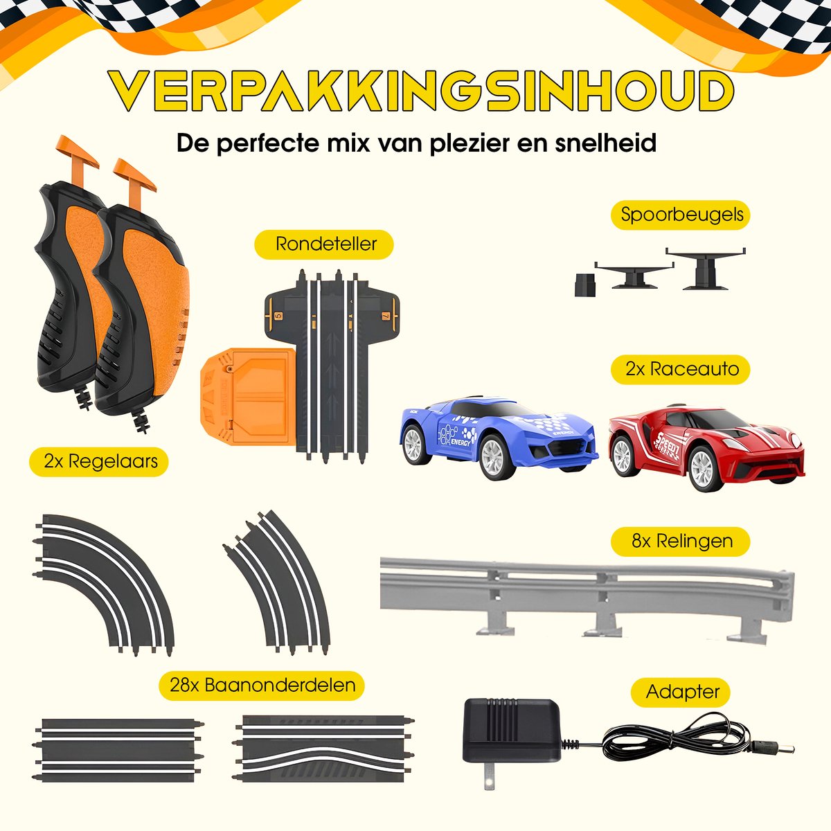 CosmoToys Elektrische Racebaan - Auto Speelgoed voor Kinderen - Kinderspeelgoed - Autobaan Speelgoed 5,6 M Lang - Classics — afbeelding 4