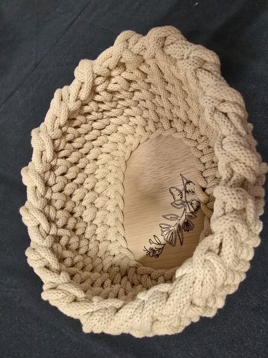 PATIKIL 15 cm x 10 cm gehaakte mand bodem, 2 stuks ovale blanco