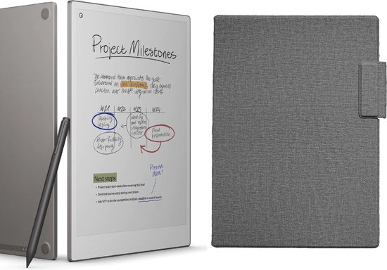 reMarkable® Paper Pro met Marker Plus en Grijze Magnetische Hoes