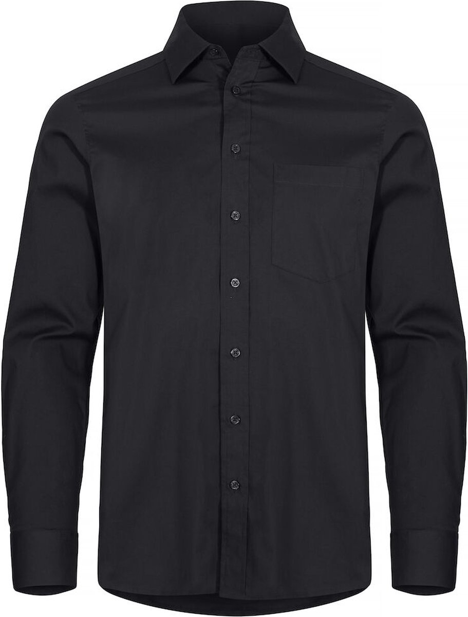 Clique Stretch Shirt L/S 027960 - Zwart - M