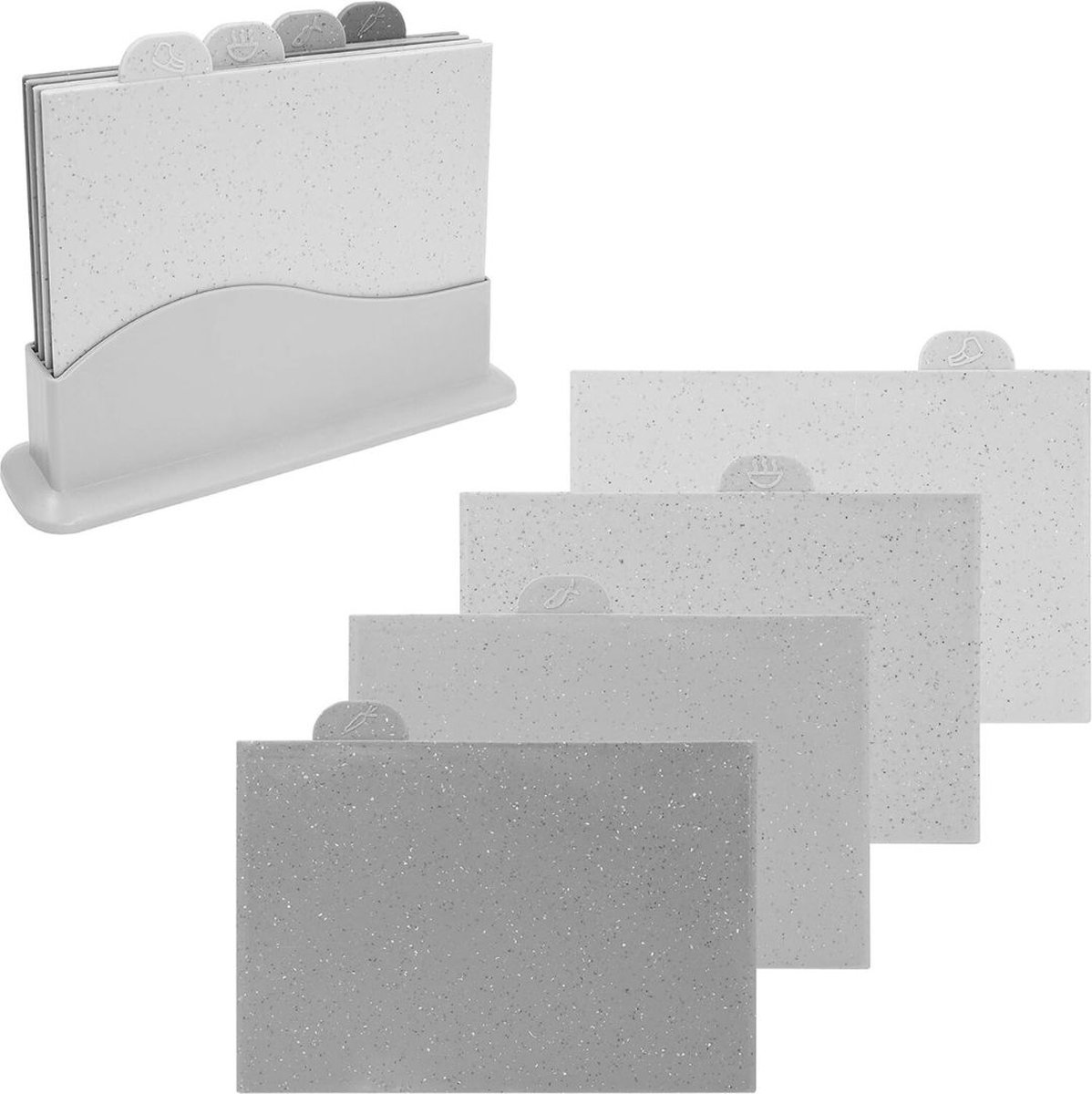 VELTRR® Snijplankenset met Houder - Snijplank - Extra Stevig - Grijs