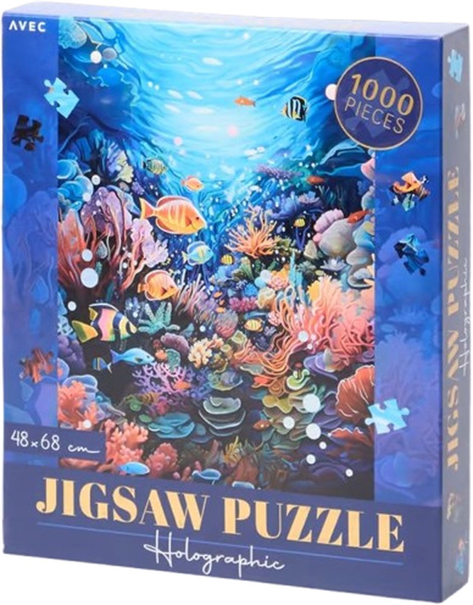 AVEC Legpuzzel 1000 stuks  Holografisch Onderwaterlandschap  48x68 cm  Ideaal als geschenk