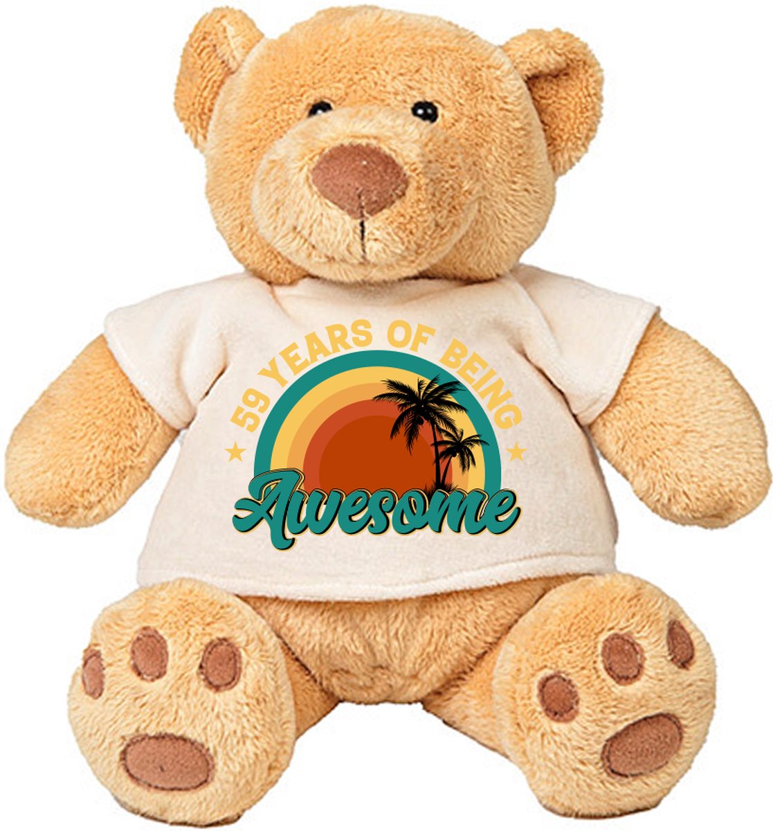 59 Years Of Being Awesome Pluche Beer - jarig - cadeau - verjaardag - verjaardagcadeau - knuffel