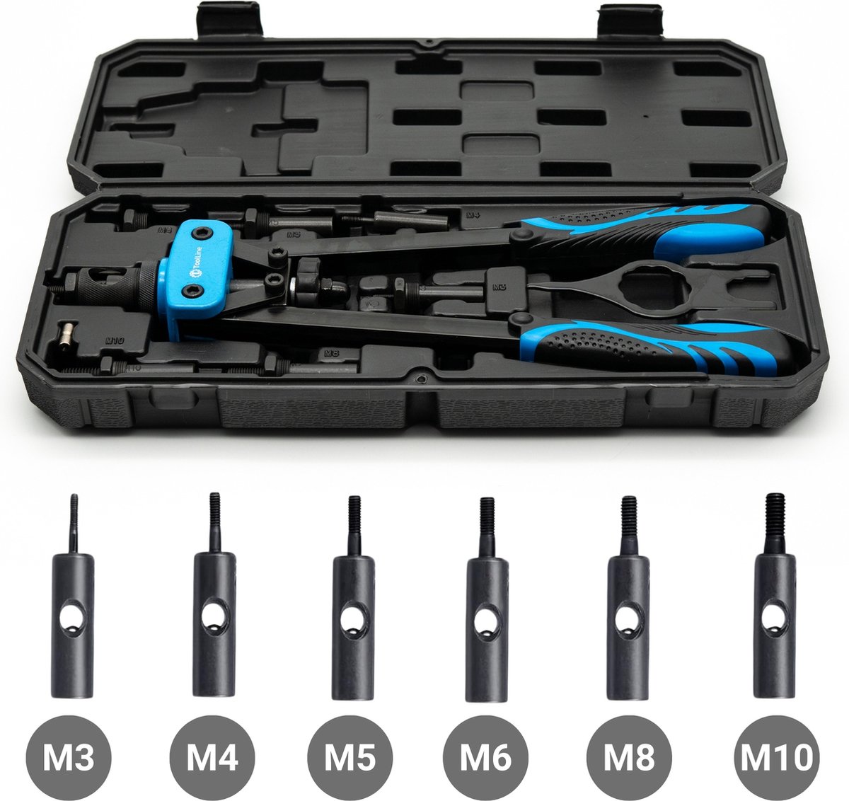 ToolLine® - Blindklinkmoertang – Geschikt voor M3, M4, M5, M6, M8, M10 - Blindklinkmoeren - Blindklinkmoerentang
