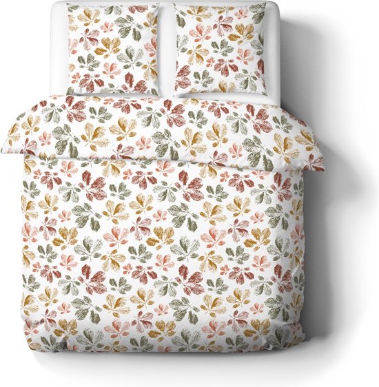 Mistral Home - DEKBEDOVERTREK - Recycled Katoen Renforcé - 240 X 220 Cm 2x 65 X 65 Cm Lits Jumeaux Strepen Groen Geel