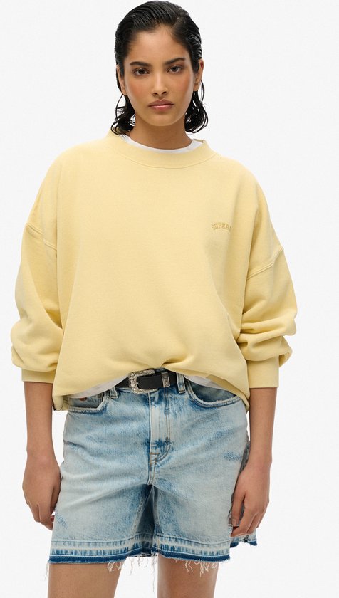 Pull oversize à col ras du cou avec logo essentiel Superdry pour femme
