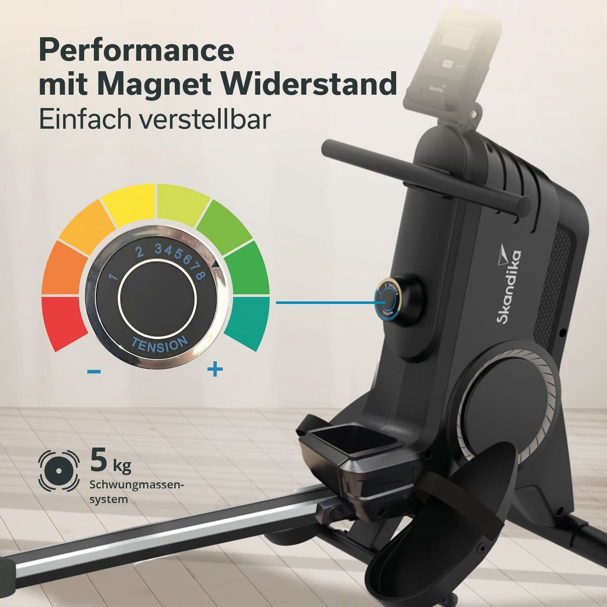 Skandika Oxford Pro Roeitrainer Magnetisch Zwart 120 kg - afbeelding 3