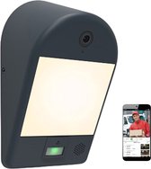 LUTEC Mimo Buitenverlichting Met Camera - Beveiligingscamera Buiten - Buitenverlichting Sensor - Buiten Camera met Nachtzicht - Wandlamp met PIR-bewegingssensor - 1200 LED-lamp - Zwart