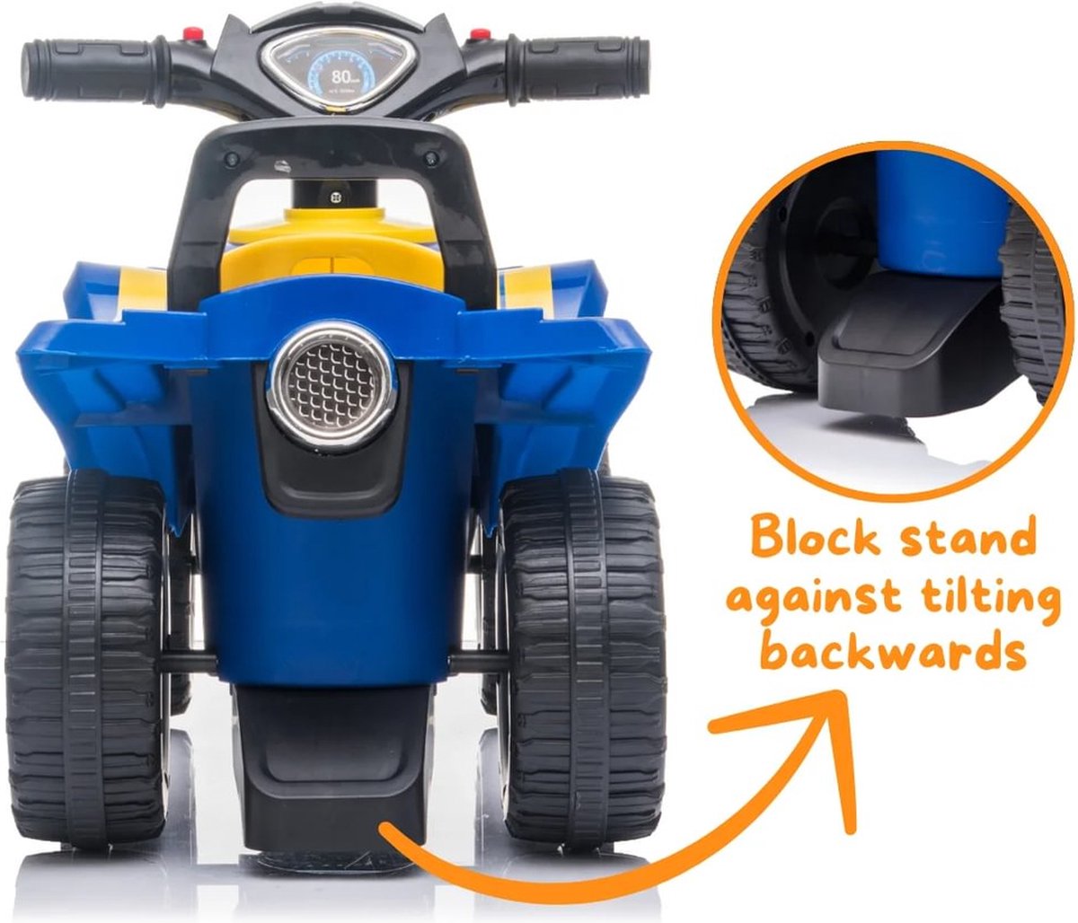 Goodyear Loopauto 1 tot 3 jaar – Officieel Gelicentieerde Quad Loopauto met Verlichting, Toeter & Opbergvak – Buitenspeelgoed Peuter met Blokstandaard & Cadeaubox – Blauw – foto 5