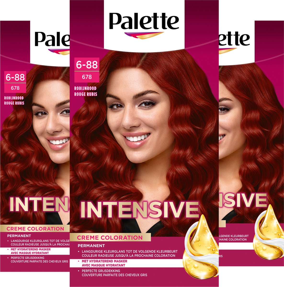 Poly Palette 678 Robijn Rood - 3 stuks - Voordeelverpakking