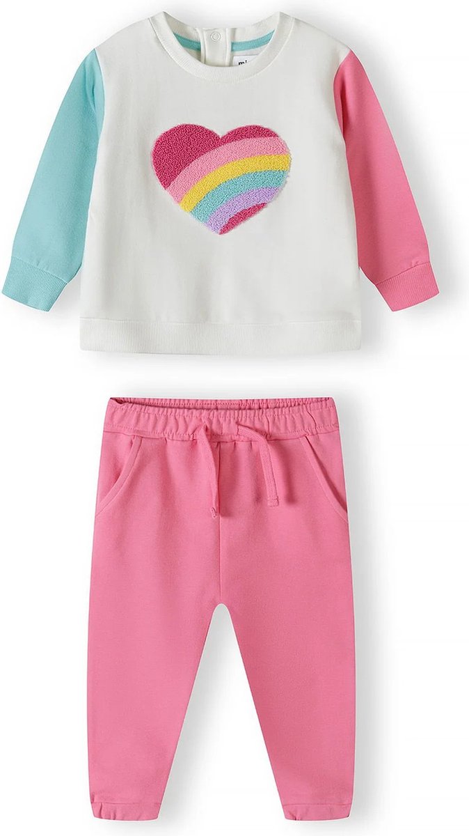 Minoti - jogging set - meisjes - hart - maat 62/68