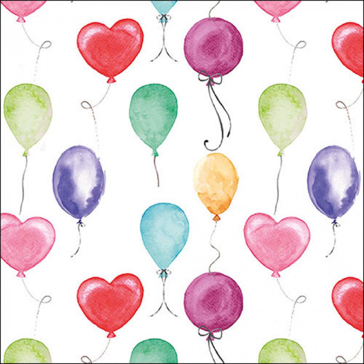 Ambiente Lunch servetten - Flying balloons white