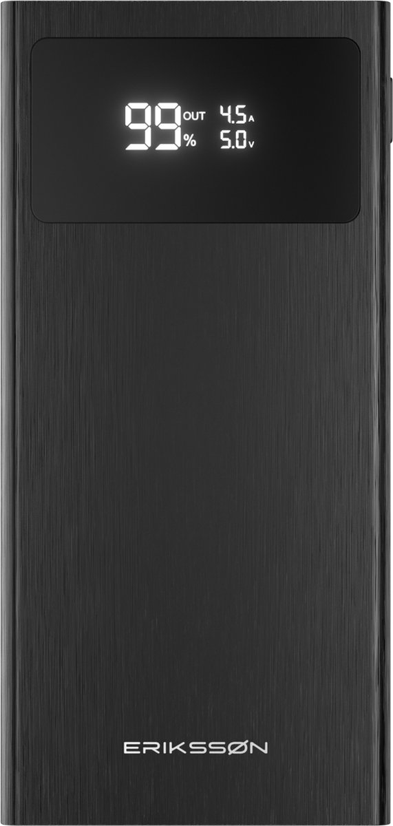 Erikssøn Core Pro Charge Powerbank - 10.000 mAh - 22.5W Snellader - USB-A/USB-C - LED Indicatie - Universele Powerbank geschikt voor o.a. iOS/Android - Erikssøn - €18,99