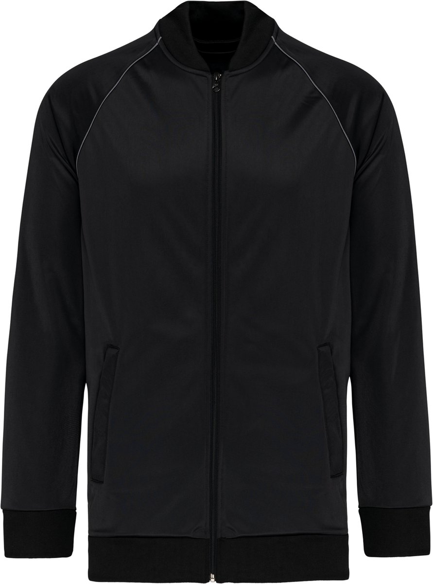 PROACT® Unisex trainingsjas met rits en biesje PA384 - Black - S