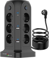 Bol.com Lzwintrading - Stekkerdoos met USB - 12 Voudige Stekkerdoos met Schakelaar -Verdeelstekker voor Bureau - Meervoudige Ste... aanbieding