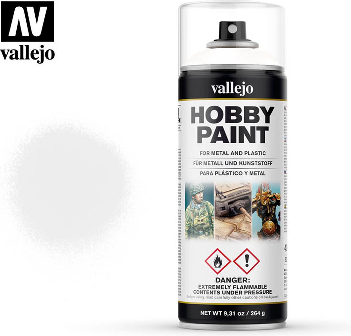 Vallejo Hobbyverf - 28010 White Primer - Spray - Verf spuitbus - 400 ml – foto 3