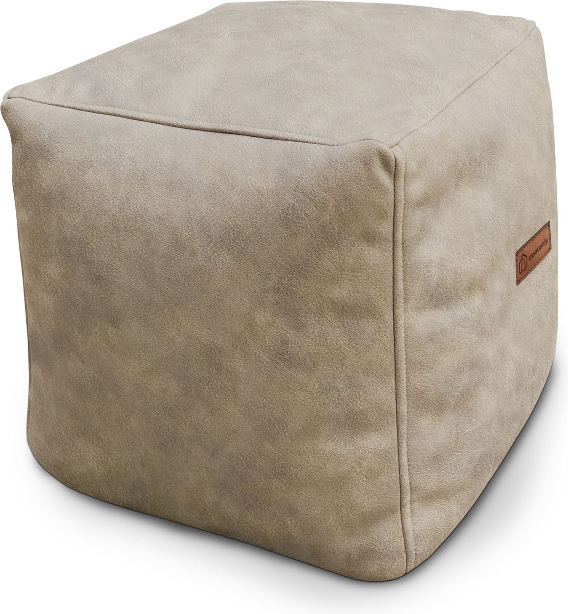 Casacomfy Modibox - Poef / Hocker - Vierkant - Lederlook - 40x40x40 cm - Latte Latte vierkant
