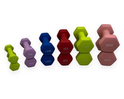 Padisport dumbellset 0,5 t/m 3 kg - gewichten set - gewichten set halters - dumbells set - Gewichten