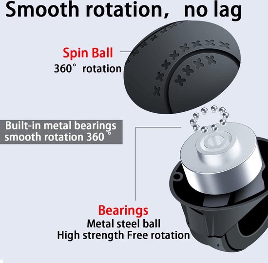 JNNJ Universele autostuurwielknop, stuurwiel draaiknop spinner handgreep knop booster bal 360 draaien, auto stuurhulp stuurwielknop voor tractoren, auto's en grasmaaiers