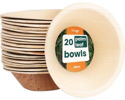 HAAGO 20 Palmblad Kommen (180ml, rond) Biologisch Afbreekbare Schaaltjes - Milieuvriendelijk Picknick & Buitenservies - Magnetronbestendig HAAGO 20 Palmblad Kommen (180ml, rond) Biologisch Afbreekbare Schaaltjes - Milieuvriendelijk Picknick & Buitenservies - Magnetronbestendig