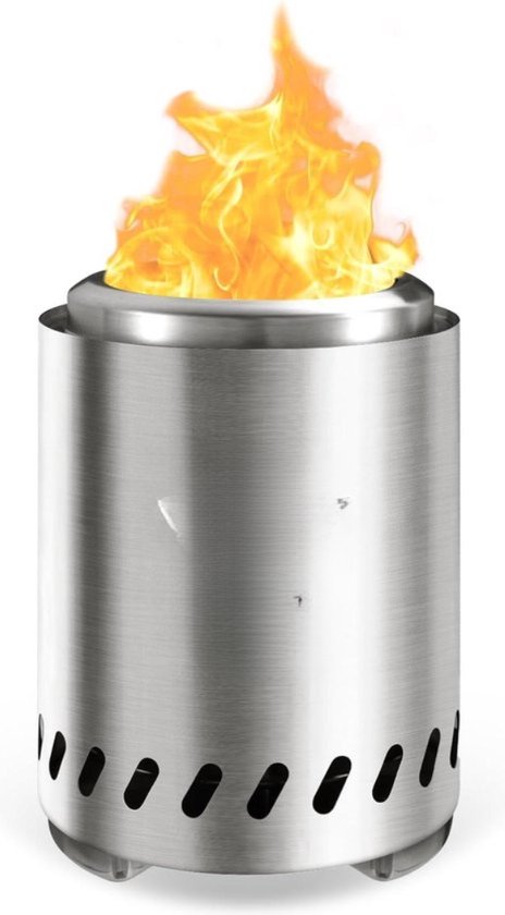 Generic Rookloze vuurplaats, tafelblad, draagbare vuurplaats gevoed door pellets of hout, veilige brandende tafelvuurkorf, met reistas, 2 mini-stokken, vuurvaste mat 25 × 18 cm