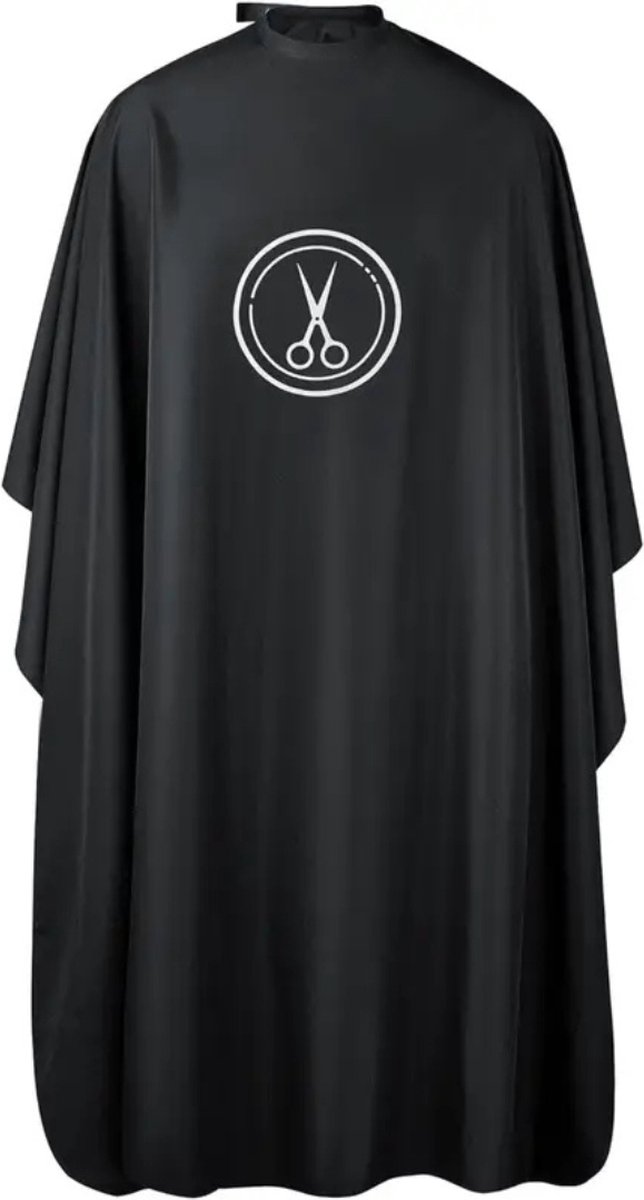 Nivard Baardschort - Beard Bib - Scheerschort - Baard Cape - Kappersmantel - Kapmantel - Zwart