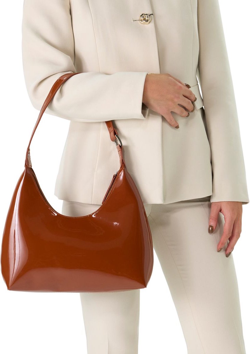 Manfield - Cognac lak handtas