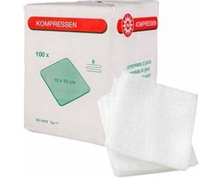 Nobatop - katoenen gaaskompres 8-laags - 10x10cm - 100 stuks - niet steriel