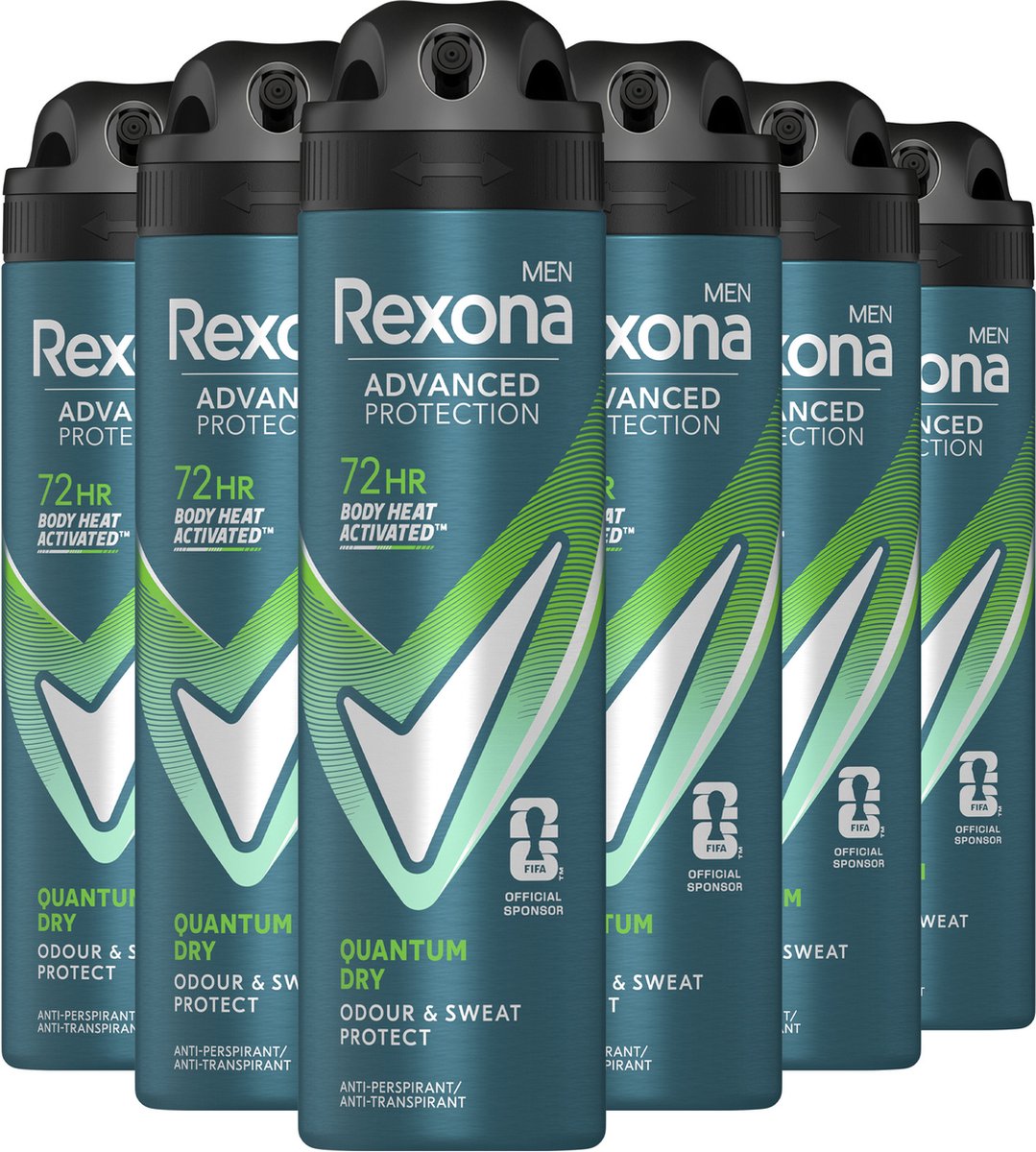 6x Rexona Men Deodorant Spray Quantum Dry 150 ml