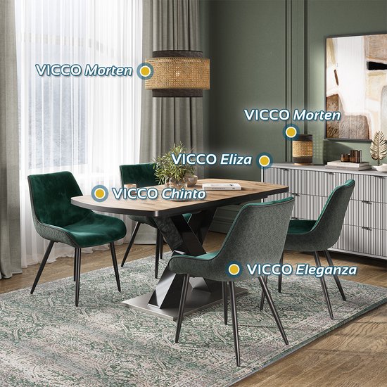 Vicco Meuble TV Eliza, Wit, 150,1 x 60 cm avec 3 tiroirs, 2 portes