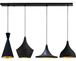 Bamyum Hanglamp I Magna I 4 Vlammen Zwart Vintage Lamp