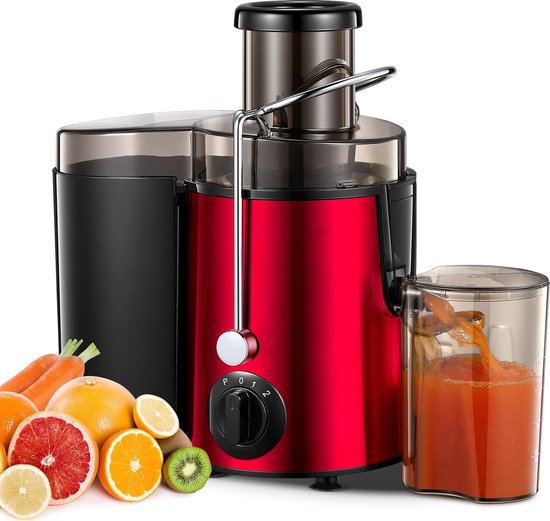 Royalty Line® PJ19001 Sapcentrifuge - Juicer Voor Groenten & Fruit - Juicers Met 1500ml Pulpcontainer & 450ml Sapbeker - BPA Vrij - 3 Snelheden - 700W - Rood