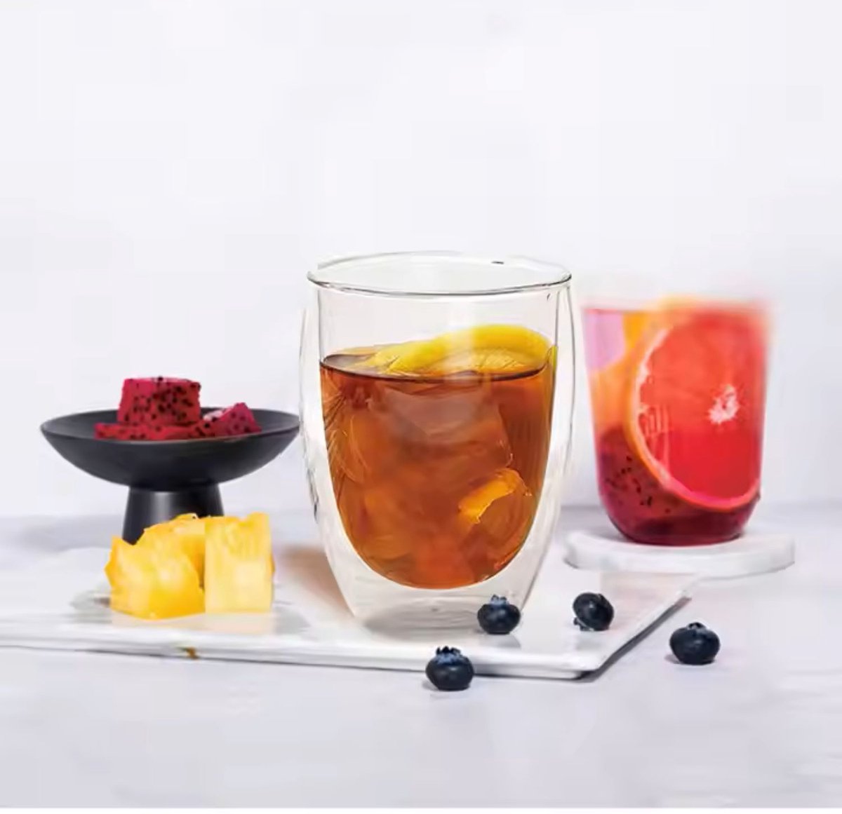 Elysora - Set van 8 Moderne Dubbelwandige Glazen – 350 ml