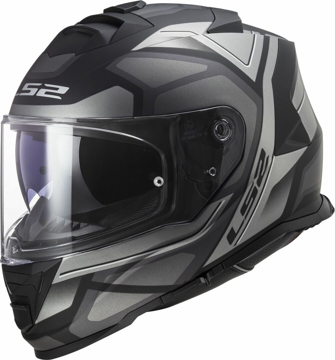 LS2 Helm Storm II Faster FF800 mat titanium maat XL