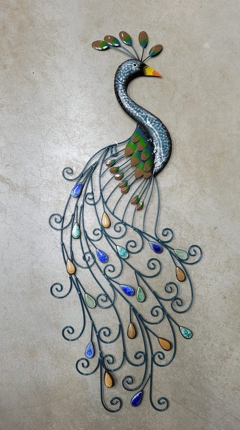 Wanddecoratie Pauw 92 cm