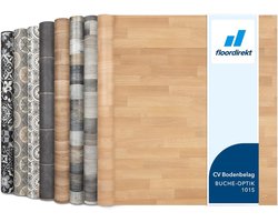 FLOORDIREKT Vloerbedekking - PVC vloeren - Atlantic - Beuken Look 101s - Vinyl vloeren - Natuurlijk houteffect - Dikte 1,9 mm - 100 x 100 cm