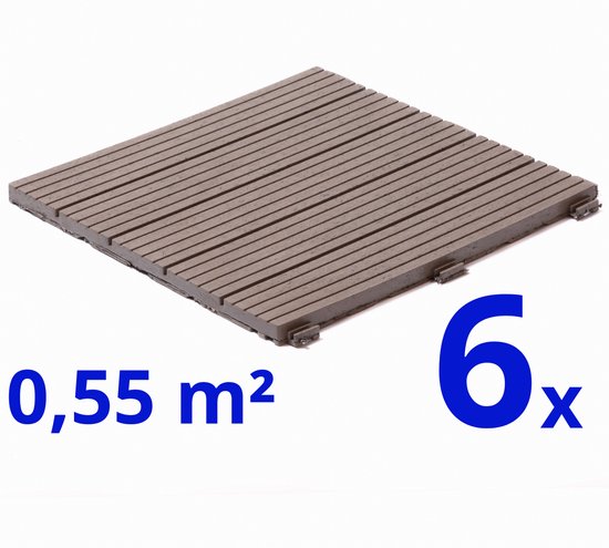 Dalles de terrasse - Composite - Vert Sauge - 6 Pièces - 0,55 m² - Carrelage terrasse - Carrelage balcon - Sans entretien - Pose Facile et Rapide